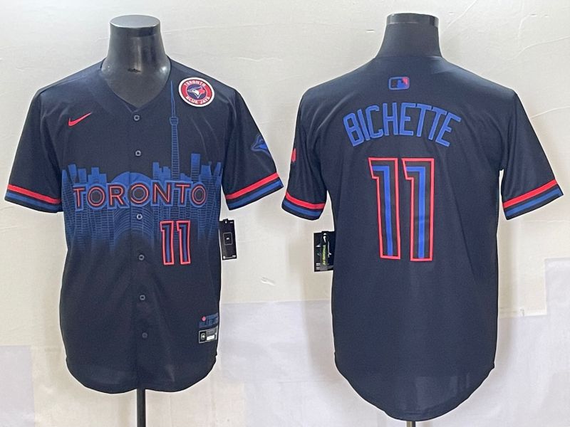 Men 2025 Toronto Blue Jays #11 Bichette Black Joint Name Nike MLB Jersey style 14